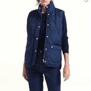 J. Crew Blue Signature Quilted Puffer Vest